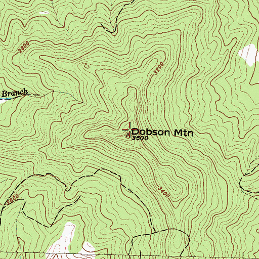 Topographic Map of Dobson Mountain, NC