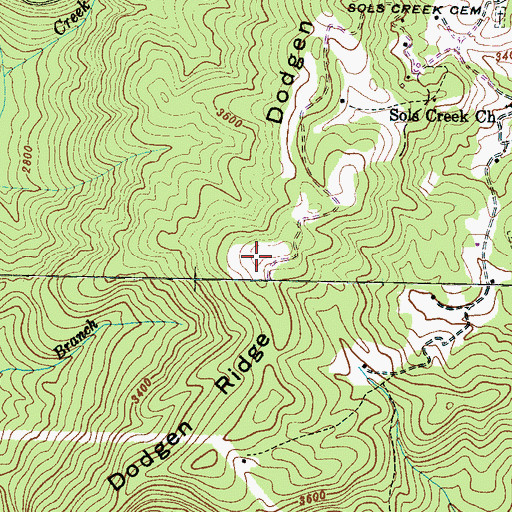 Topographic Map of Dodgen Ridge, NC