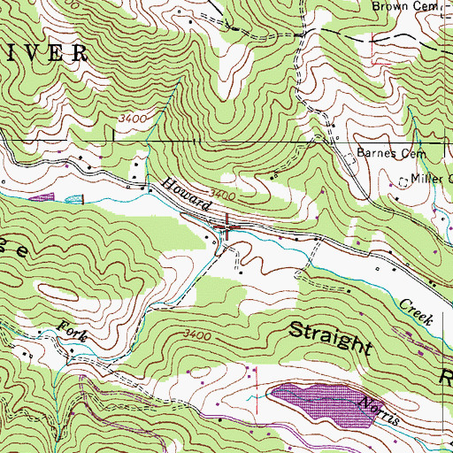 Topographic Map of Doe Fork, NC