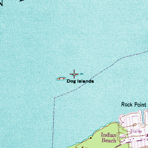 Topographic Map of Dog Islands, NC