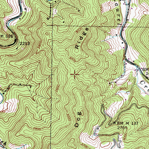 Topographic Map of Dog Ridge, NC