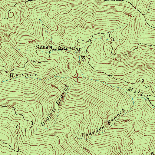 Topographic Map of Dogfall Branch, NC