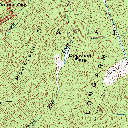 Topographic Map of Dogwood Flats, NC