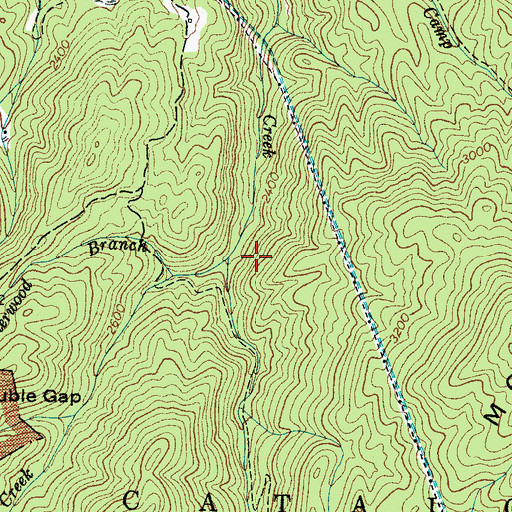 Topographic Map of Dogwood Flats Creek, NC