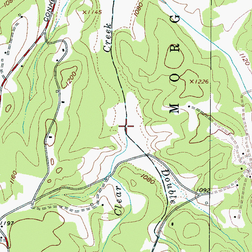 Topographic Map of Double Branch, NC