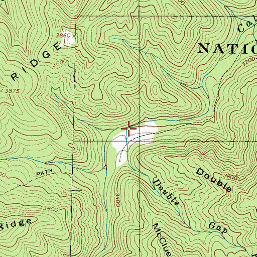 Topographic Map of Double Gap Branch, NC