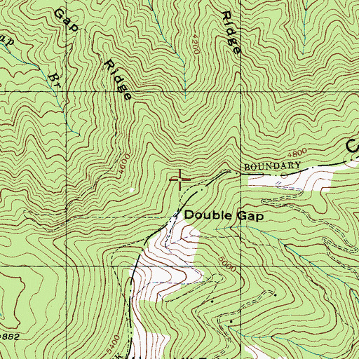 Topographic Map of Double Gap Ridge, NC