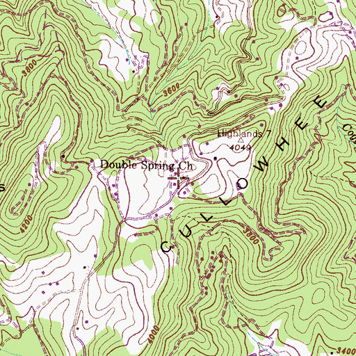Topographic Map of Double Spring Church, NC
