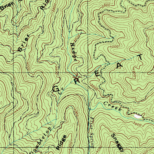 Topographic Map of Doubletop Creek, NC