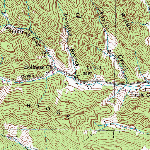 Topographic Map of Douglas Branch, NC