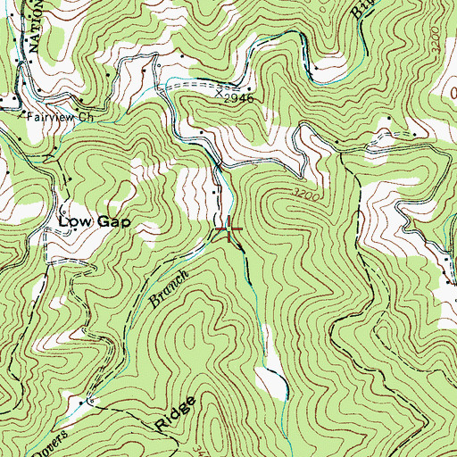 Topographic Map of Dovers Branch, NC