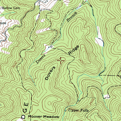 Topographic Map of Dovers Ridge, NC