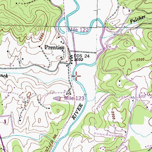 Topographic Map of Dowdle Branch, NC