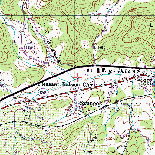 Topographic Map of Drift Branch, NC