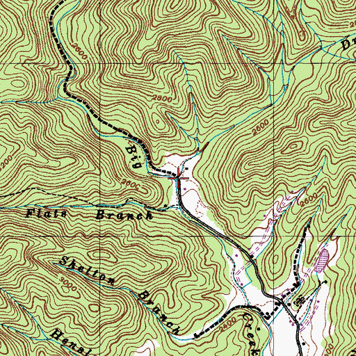 Topographic Map of Dry Creek, NC