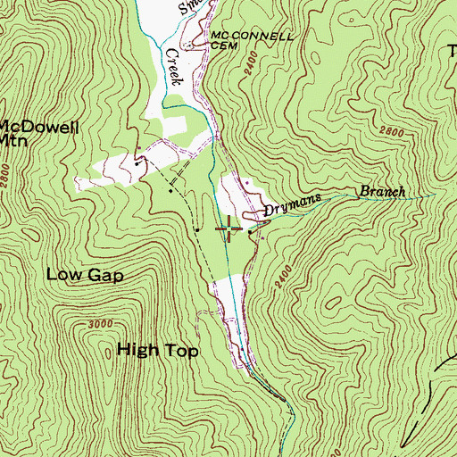 Topographic Map of Drymans Branch, NC
