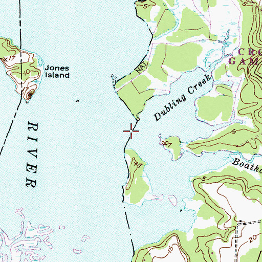 Topographic Map of Dubling Creek, NC