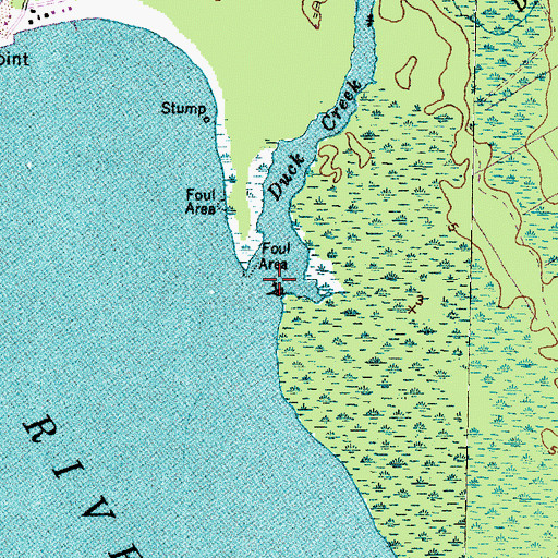Topographic Map of Duck Creek, NC