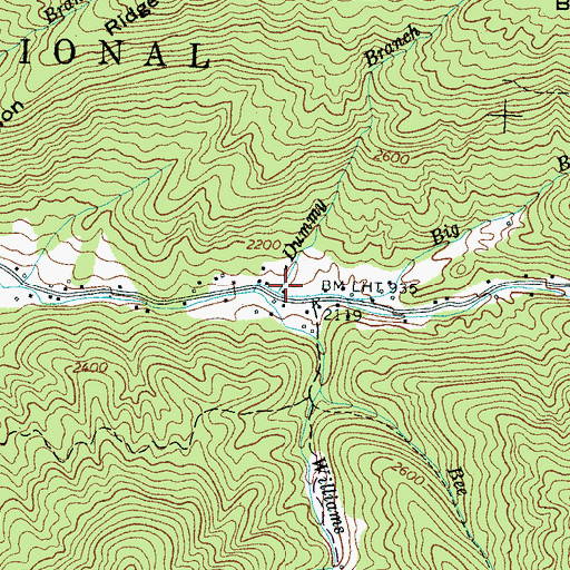 Topographic Map of Dummy Branch, NC