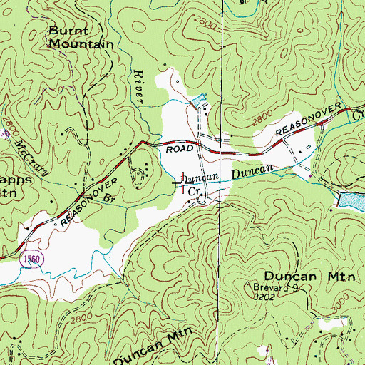 Topographic Map of Duncan Creek, NC