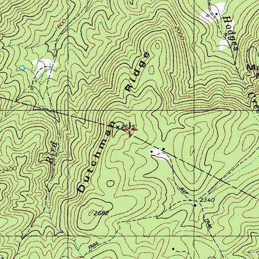 Topographic Map of Dutchman Ridge, NC