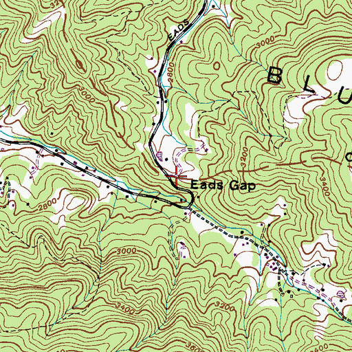 Topographic Map of Eads Gap, NC