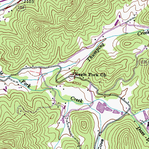 Topographic Map of Eagle Fork Church, NC