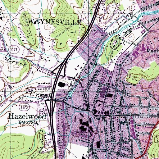 Topographic Map of Eaglenest Creek, NC