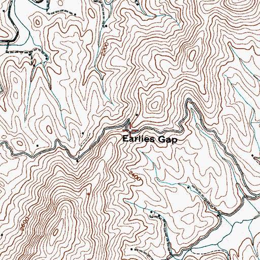 Topographic Map of Earlies Gap, NC