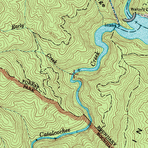 Topographic Map of Early Creek, NC