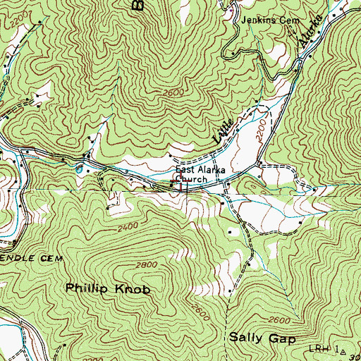 Topographic Map of East Alarka Church, NC
