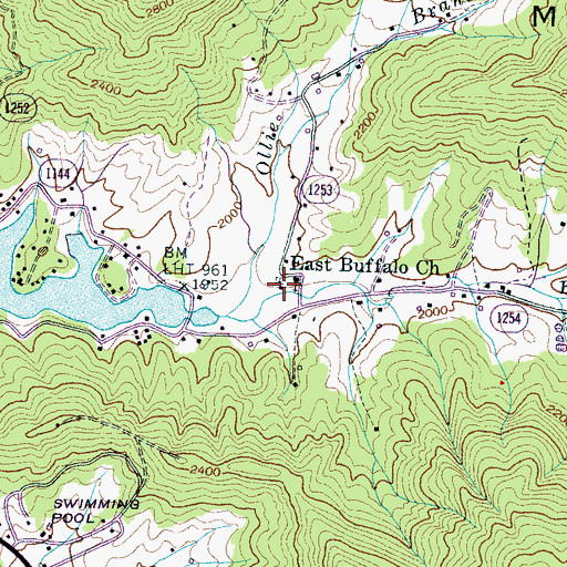 Topographic Map of East Buffalo Church, NC