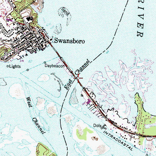 Topographic Map of East Channel, NC
