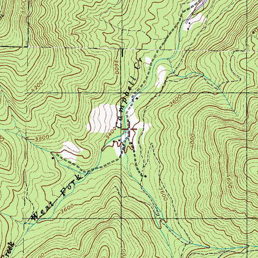 Topographic Map of East Fork Campbell Creek, NC