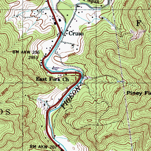 Topographic Map of East Fork Baptist Church, NC