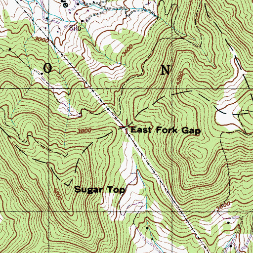 Topographic Map of East Fork Gap, NC