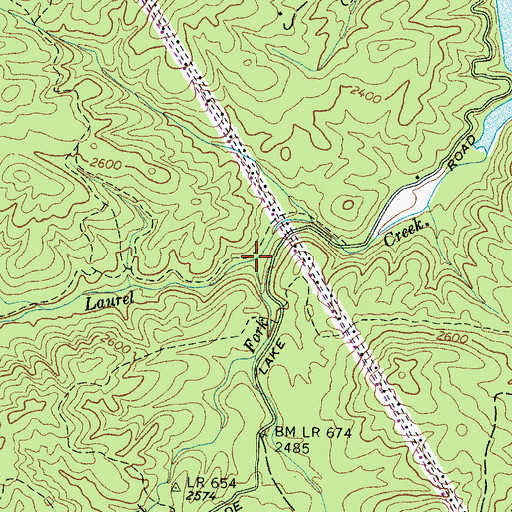 Topographic Map of East Fork Laurel Creek, NC