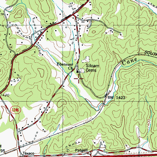 Topographic Map of Ebenezer Church, NC