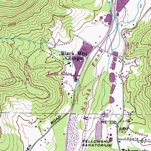 Topographic Map of Lake Eden, NC