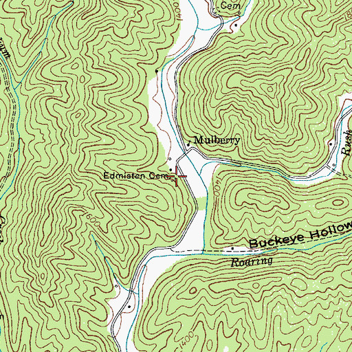 Topographic Map of Edmisten Cemetery, NC