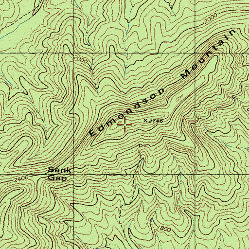 Topographic Map of Edmondson Mountain, NC
