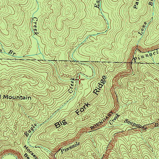 Topographic Map of Ekaneetlee Creek, NC