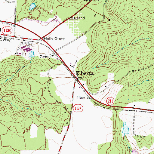Topographic Map of Elberta, NC