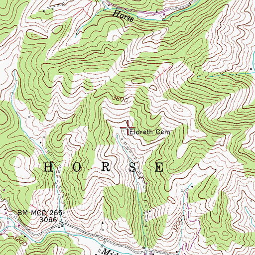 Topographic Map of Eldreth Cemetery, NC