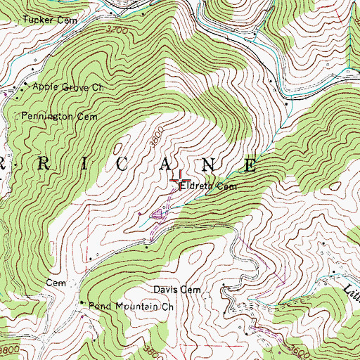 Topographic Map of Eldreth Cemetery, NC