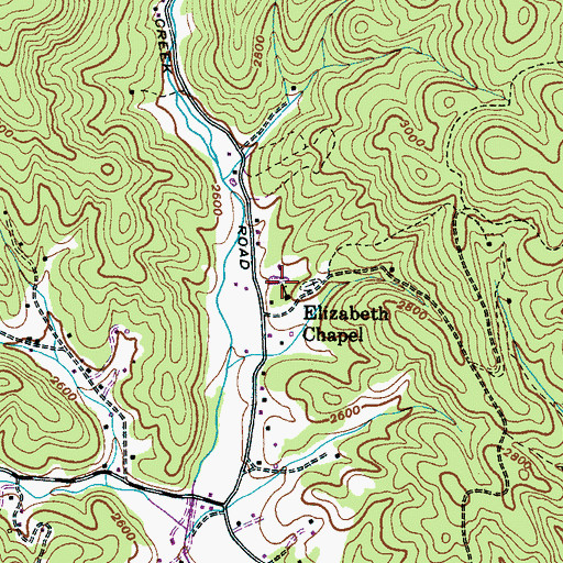 Topographic Map of Elizabeth Chapel, NC