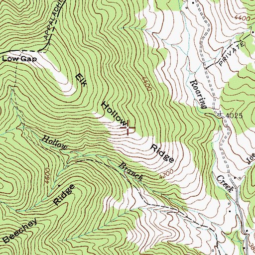 Topographic Map of Elk Hollow Ridge, NC