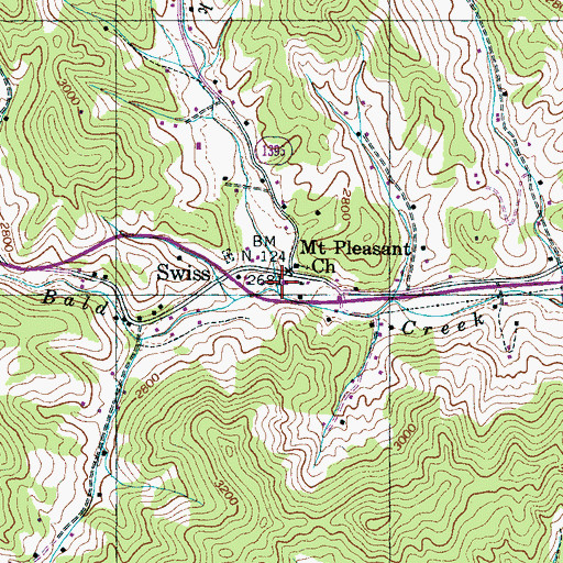 Topographic Map of Elk Wallow Creek, NC