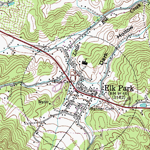 Topographic Map of Ellis Cemetery, NC