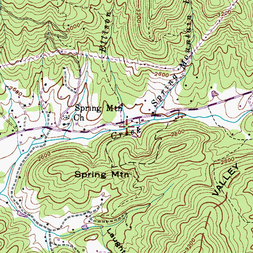 Topographic Map of Ellison Branch, NC